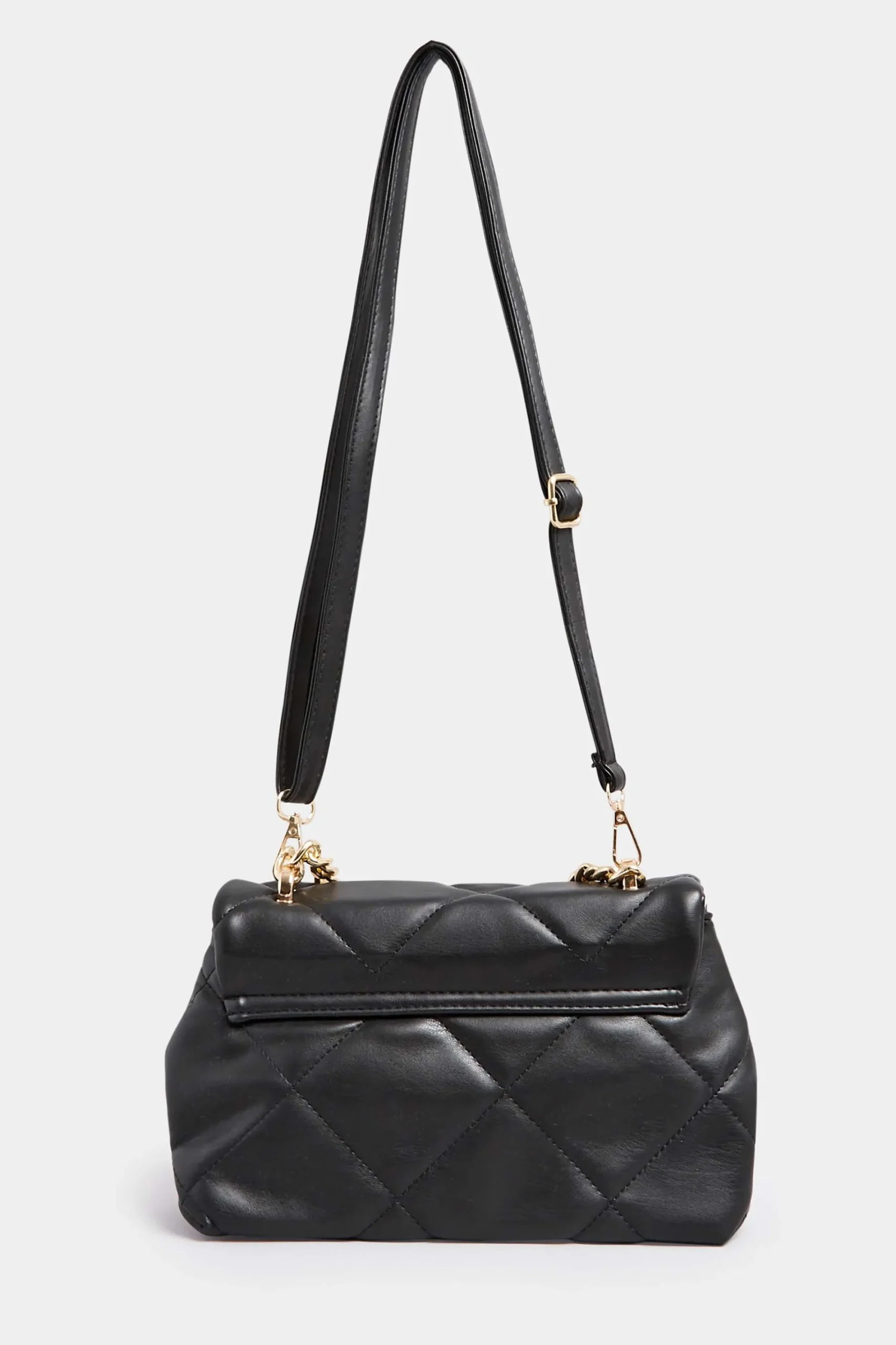 M&Co Yours Yours Black Quilted Chain Handle Bag>Women Bags