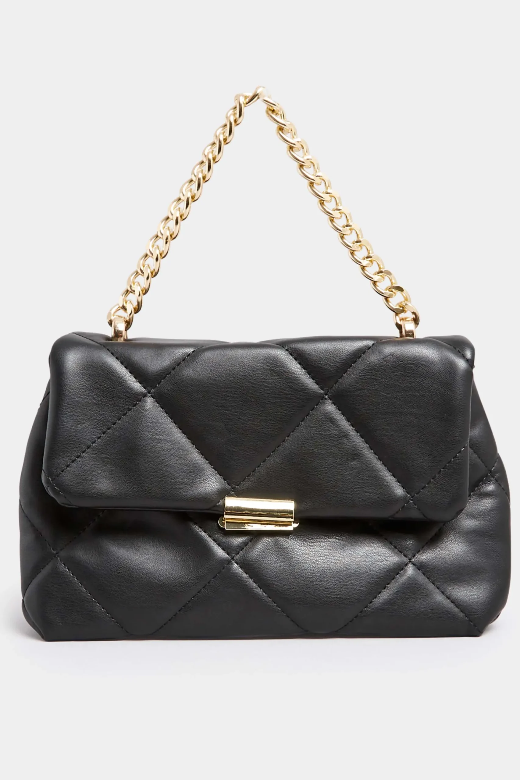 M&Co Yours Yours Black Quilted Chain Handle Bag>Women Bags