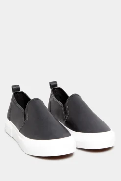 M&Co Yours Yours Black Slip-On Trainers In Wide E Fit>Women Flat Shoes