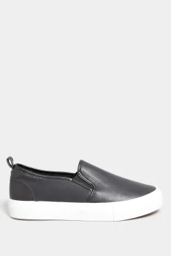 M&Co Yours Yours Black Slip-On Trainers In Wide E Fit><noscript><img width=