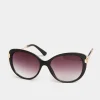 M&Co Yours Yours Black Soft Cat Eye Circle Arm Sunglasses>Women Sunglasses