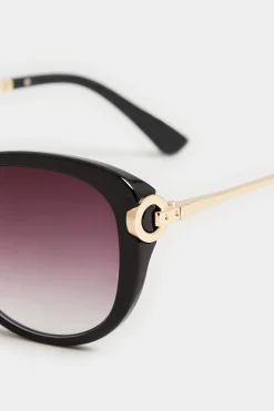 M&Co Yours Yours Black Soft Cat Eye Circle Arm Sunglasses><noscript><img width=