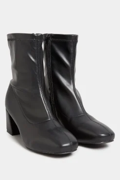 M&Co Yours Yours Black Square Toe Heeled Boots In Wide E Fit & Extra Wide Eee Fit>Women Boots