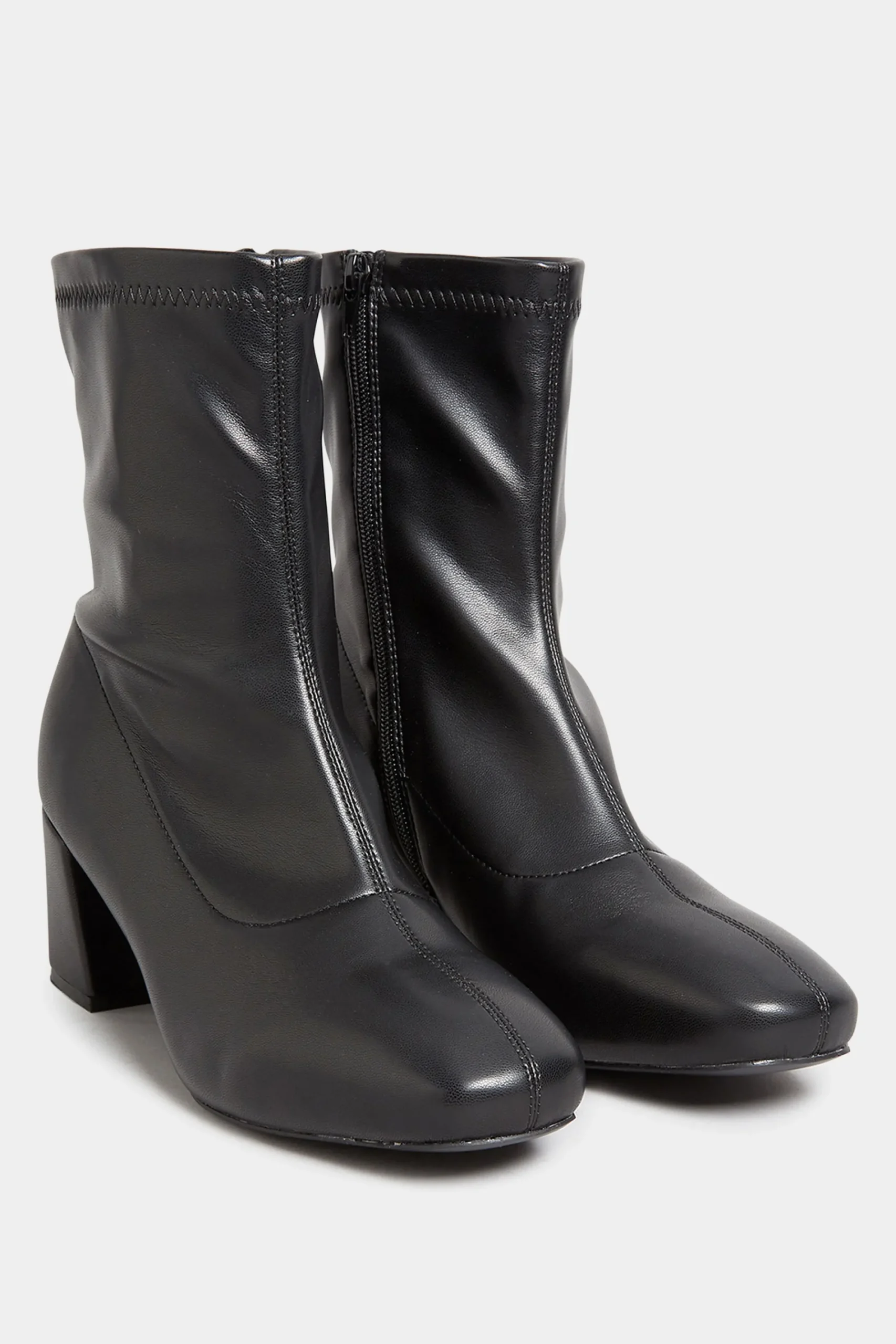 M&Co Yours Yours Black Square Toe Heeled Boots In Wide E Fit & Extra Wide Eee Fit>Women Boots