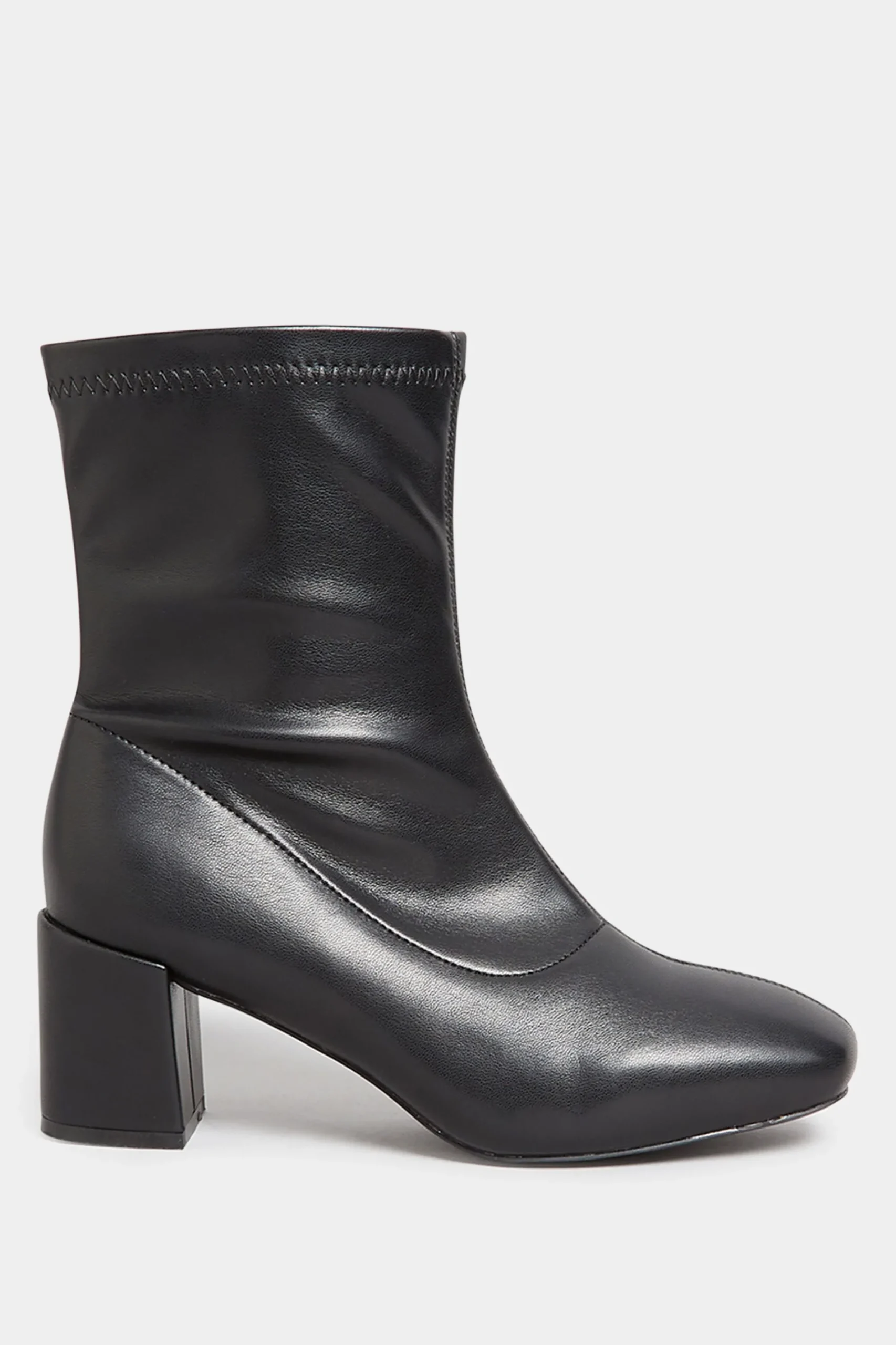 M&Co Yours Yours Black Square Toe Heeled Boots In Wide E Fit & Extra Wide Eee Fit>Women Boots