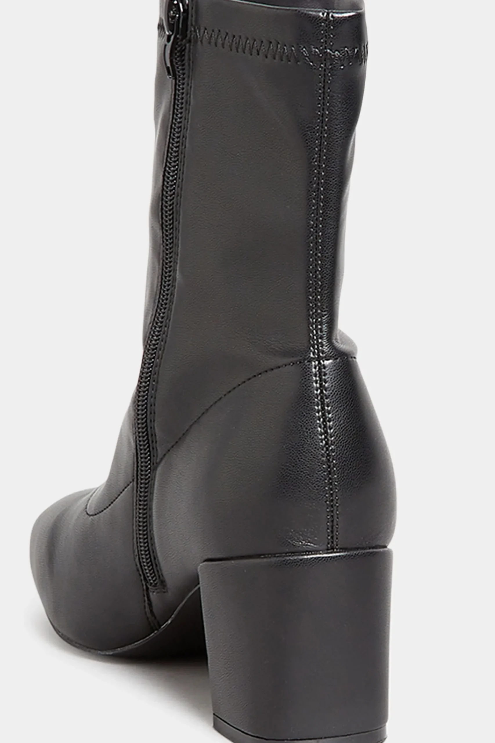 M&Co Yours Yours Black Square Toe Heeled Boots In Wide E Fit & Extra Wide Eee Fit>Women Boots