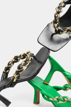 M&Co Yours Yours Black Square Toe Post Chain Mules In Standard Fit><noscript><img width=