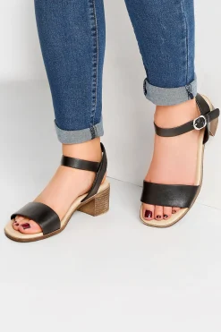 M&Co Yours Yours Black Strappy Low Heel Sandals In Extra Wide Eee Fit>Women Sandals