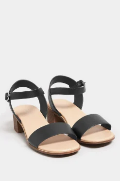M&Co Yours Yours Black Strappy Low Heel Sandals In Extra Wide Eee Fit>Women Sandals