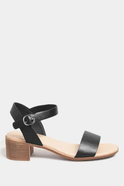 M&Co Yours Yours Black Strappy Low Heel Sandals In Extra Wide Eee Fit><noscript><img width=