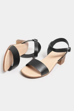 M&Co Yours Yours Black Strappy Low Heel Sandals In Extra Wide Eee Fit><noscript><img width=