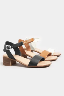 M&Co Yours Yours Black Strappy Low Heel Sandals In Extra Wide Eee Fit><noscript><img width=