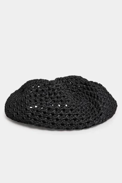 M&Co Yours Yours Black Straw Beret>Women Hats