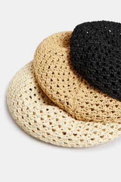 M&Co Yours Yours Black Straw Beret><noscript><img width=