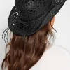 M&Co Yours Yours Black Straw Cut Out Cowboy Hat>Women Hats