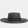 M&Co Yours Yours Black Straw Wide Brim Boater Hat>Women Hats