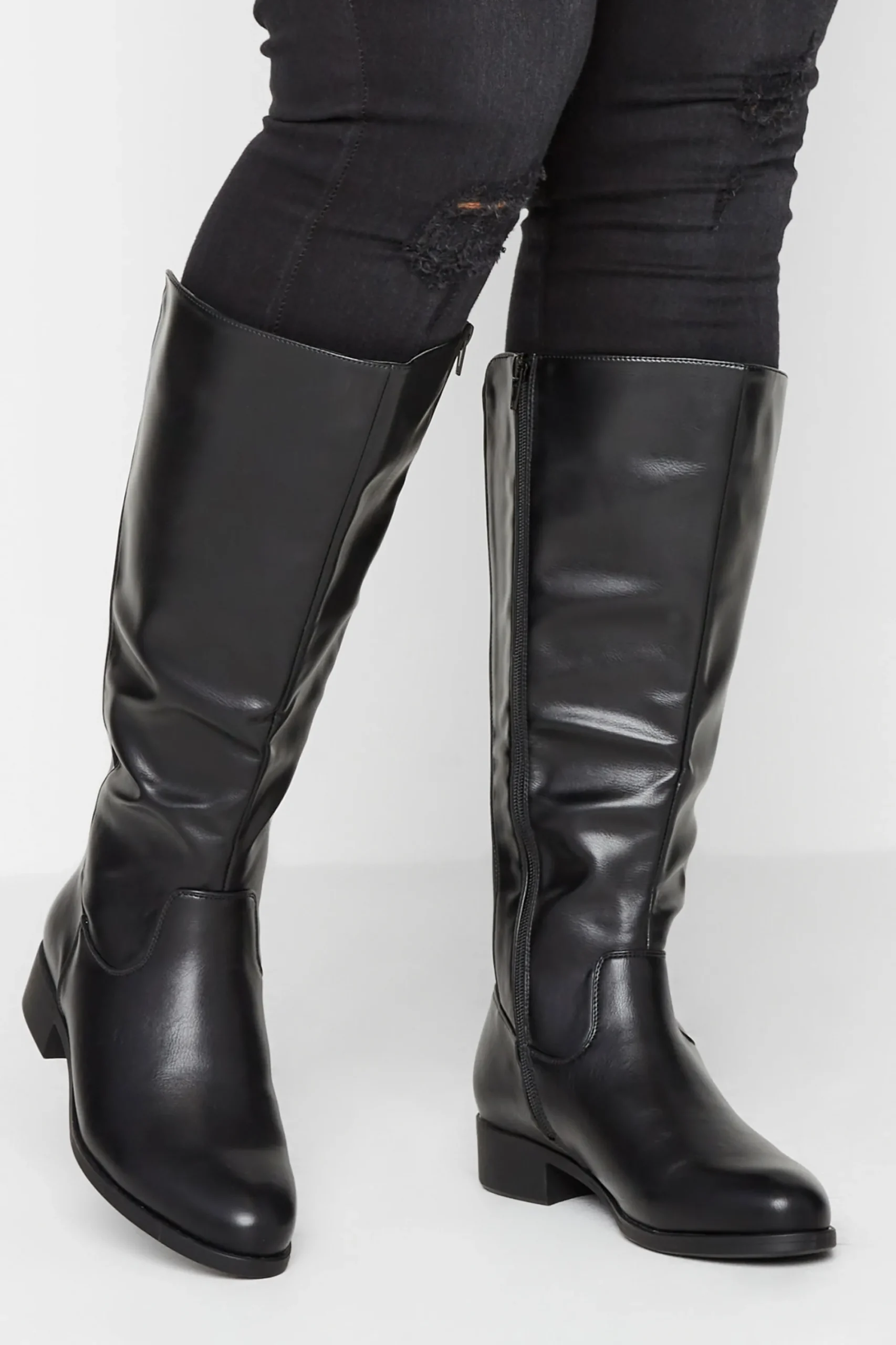 M&Co Yours Yours Black Stretch Knee High Boots In Wide E Fit & Extra Wide Eee Fit>Women Boots