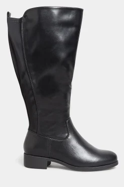 M&Co Yours Yours Black Stretch Knee High Boots In Wide E Fit & Extra Wide Eee Fit><noscript><img width=