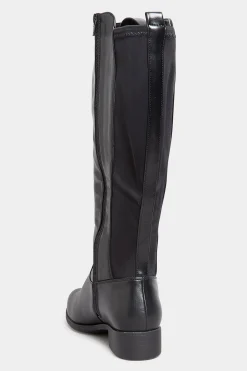 M&Co Yours Yours Black Stretch Knee High Boots In Wide E Fit & Extra Wide Eee Fit><noscript><img width=