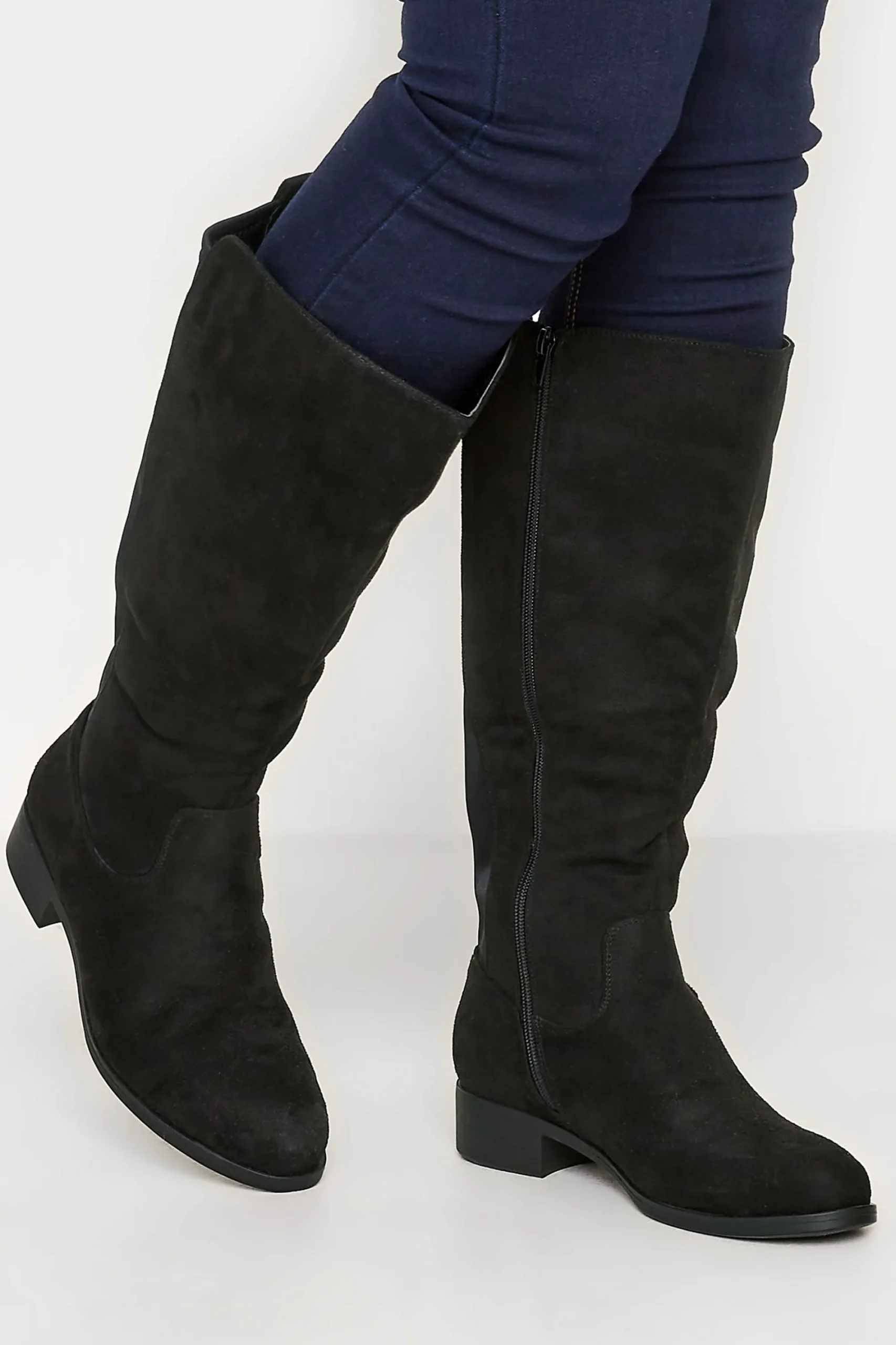 M&Co Yours Yours Black Stretch Knee High Boots In Wide E Fit & Extra Wide Eee Fit>Women Flat Shoes