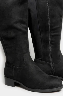 M&Co Yours Yours Black Stretch Knee High Boots In Wide E Fit & Extra Wide Eee Fit><noscript><img width=
