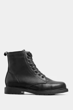 M&Co Yours Yours Black Vegan Faux Leather Lace Up Ankle Boots In Wide E Fit & Extra Wide Eee Fit><noscript><img width=