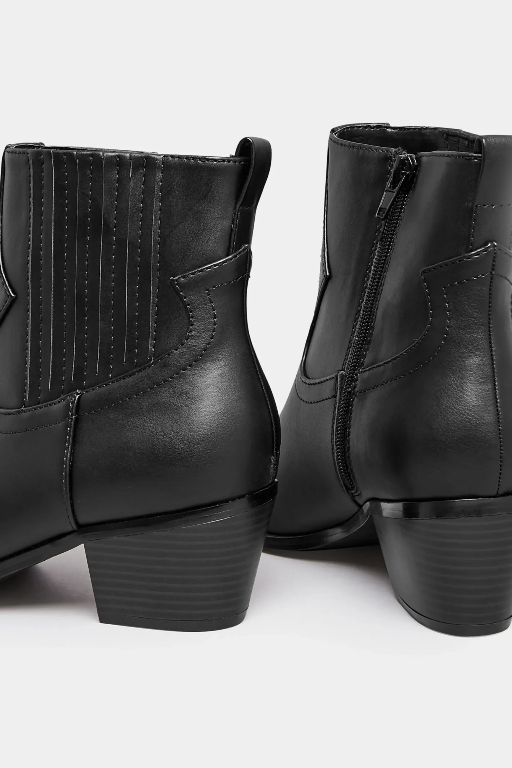 M&Co Yours Yours Black Western Pu Ankle Boot In Wide E Fit & Extra Wide Eee Fit>Women Boots