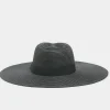 M&Co Yours Yours Black Wide Brim Straw Fedora Hat>Women Hats