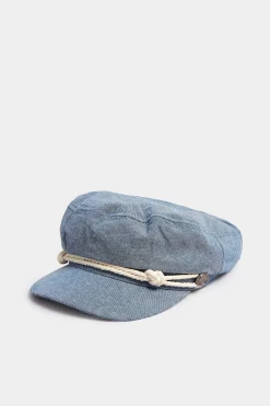 M&Co Yours Yours Blue Denim Rope Baker Boy Hat>Women Hats
