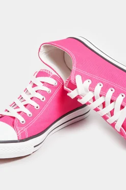M&Co Yours Yours Bright Pink Canvas Low Trainers In Wide E Fit><noscript><img width=