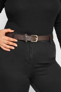 M&Co Yours Yours Brown Braided Buckle Belt>Women Belts