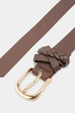 M&Co Yours Yours Brown Braided Buckle Belt><noscript><img width=