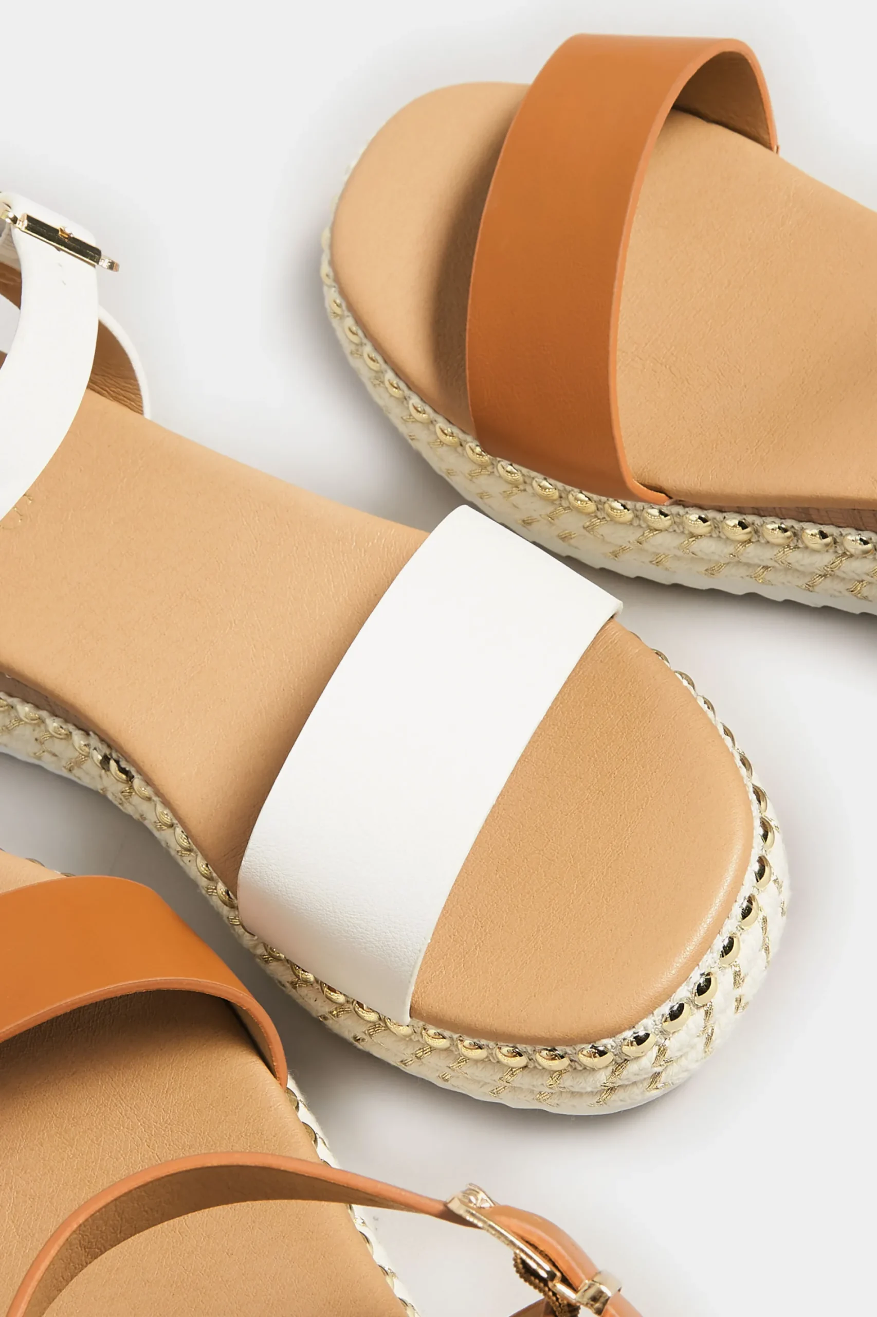 M&Co Yours Yours Brown Buckle Platform Espadrille Wedge Heels In Extra Wide Eee Fit>Women Sandals