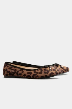 M&Co Yours Yours Brown Leopard Print Ballet Pumps In Wide E Fit & Extra Wide Eee Fit>Women Flat Shoes