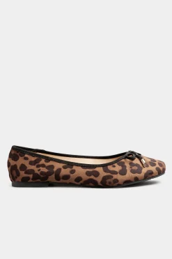 M&Co Yours Yours Brown Leopard Print Ballet Pumps In Wide E Fit & Extra Wide Eee Fit><noscript><img width=