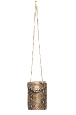 M&Co Yours Yours Brown Snake Print Heart Padlock Bag><noscript><img width=