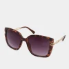 M&Co Yours Yours Brown Tortoiseshell Oversized Chain Arm Sunglasses>Women Sunglasses