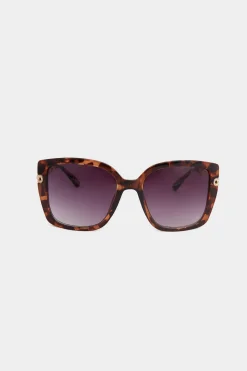 M&Co Yours Yours Brown Tortoiseshell Oversized Chain Arm Sunglasses>Women Sunglasses