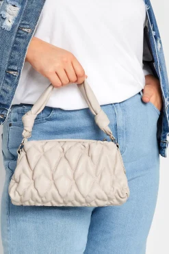 M&Co Yours Yours Cream Quilted Knot Strap Bag>Women Bags
