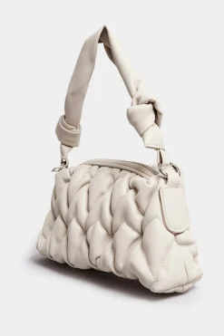 M&Co Yours Yours Cream Quilted Knot Strap Bag>Women Bags