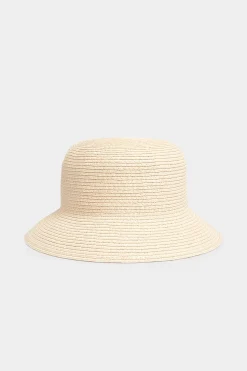 M&Co Yours Yours Cream Straw Bucket Hat>Women Hats