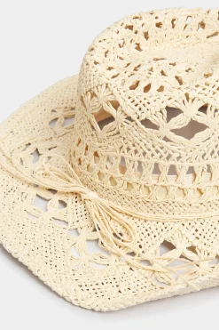 M&Co Yours Yours Cream Straw Cut Out Cowboy Hat><noscript><img width=