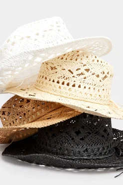 M&Co Yours Yours Cream Straw Cut Out Cowboy Hat><noscript><img width=