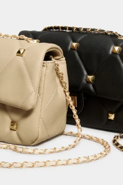 M&Co Yours Yours Cream Studded Quilted Chain Bag><noscript><img width=