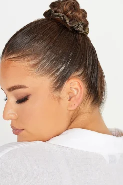 M&Co Yours Yours Gold 3 Pack Shimmer Scrunchie Set>Women Hair Accessories