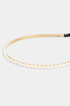M&Co Yours Yours Gold & White Pearl Thin Headband><noscript><img width=