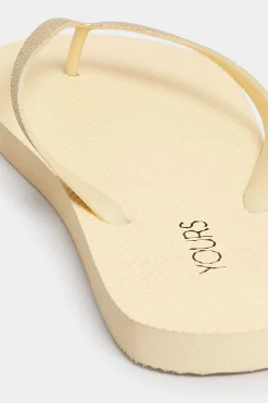M&Co Yours Yours Gold Flip Flops In Extra Wide Eee Fit><noscript><img width=