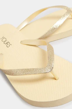 M&Co Yours Yours Gold Flip Flops In Extra Wide Eee Fit><noscript><img width=
