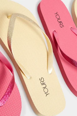 M&Co Yours Yours Gold Flip Flops In Extra Wide Eee Fit><noscript><img width=