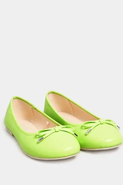 M&Co Yours Yours Green Ballerina Pumps In Wide E Fit & Extra Wide Eee Fit>Women Flat Shoes